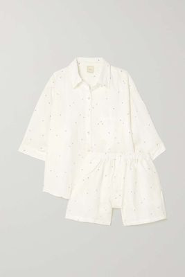 The 03 Floral-Print Linen Pajama Set  from Deiji Studios