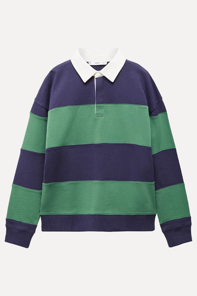 Striped Cotton Polo Shirt from Mango