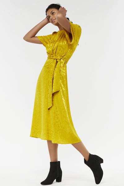 Joenie Jacquard Wrap Dress