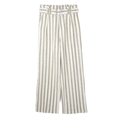 Cropped Linen Trousers from Stradivarius