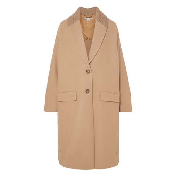 Knit Trimmed Wool Coat from Stella McCartney