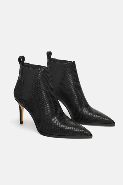 Animal Print Heeled Ankle Boots from Zara