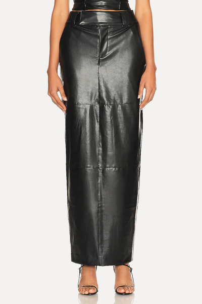 Helsa Waterbased Faux Leather Midi Skirt from FWRD
