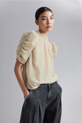 Puff Sleeve Velvet Top from & Other Stories