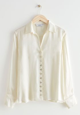 Scalloped Button Up Blouse from & Other Stories