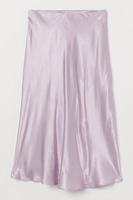 Calf-Length Satin Skirt from H&M