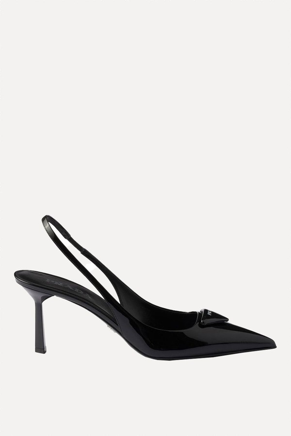 Patent Leather Slingback Pumps from Prada