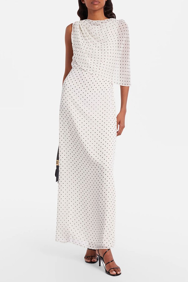 Adela Polka-Dot Chiffon Gown  from Rotate