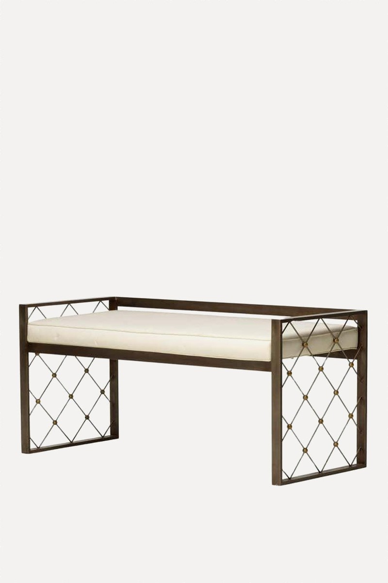 Art Deco Steel & Bronze Bench from 1st Dibs