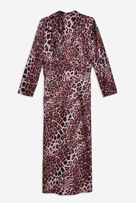 Leopard Bias Pussybow Dress