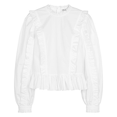 White Ruffle-Trimmed Cotton Blouse from JW Anderson