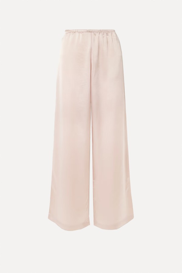 Barb Washed-Satin Wide-Leg Pants from Leset