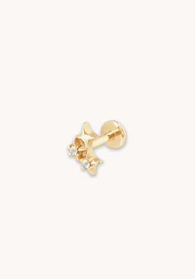 Cluster Star Piercing Stud In Solid Gold