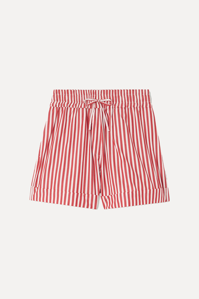 Striped Cotton-Poplin Shorts from Ganni