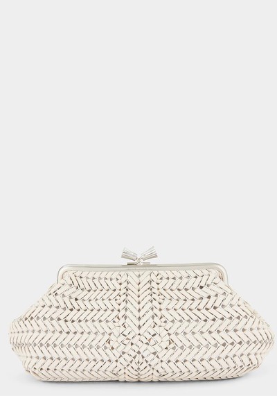 Maud Tassel Large Chalk Clutch from Anya Hindmarch