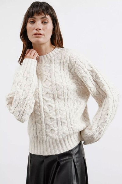 Cable Knit Wool Blend Jumper from Albaray