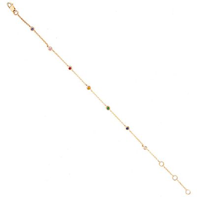 Rose Gold, Skittle Rainbow Sapphire Bracelet