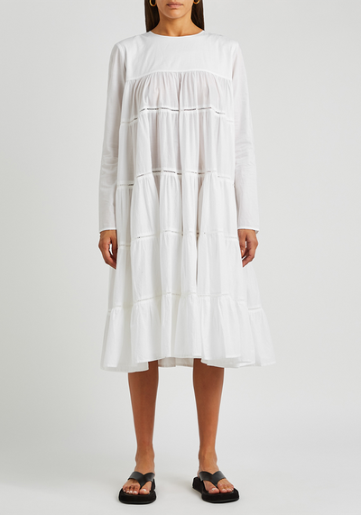 Essaouira Tiered Cotton Midi Dress from Merlette