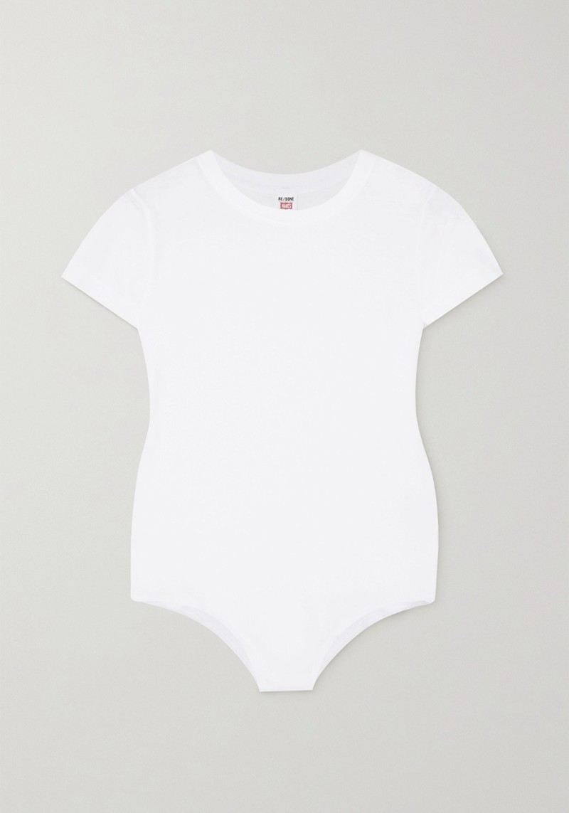 60s Cotton-Jersey Thong Bodysuit from RE/DONE