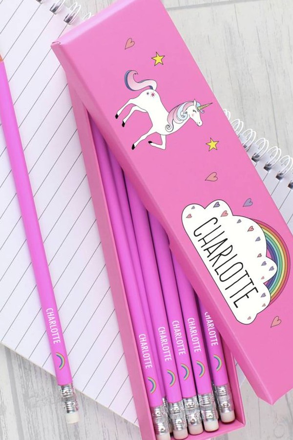 Personalised Unicorn Pencils In A Giftbox from The Department Of Gifting