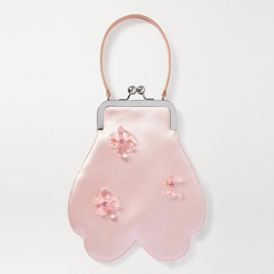 Flower Mini Beaded Satin Tote from Simone Rocha 