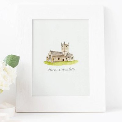 Custom Wedding Venue Illustration from SilverQuillCo