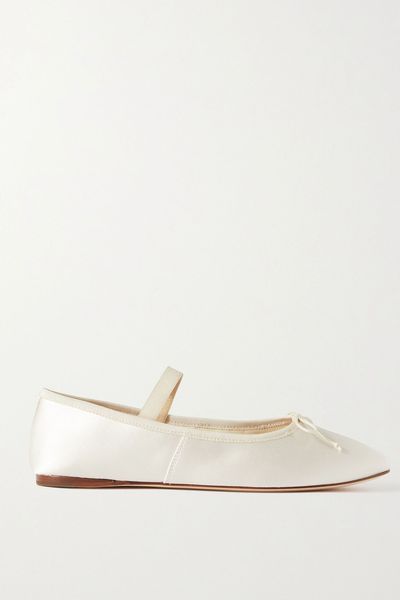 Leonie Grosgrain-Trimmed Satin Ballet Flats from Loeffler Randall