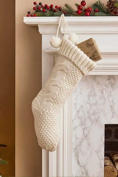 Cream Cable Knit Stocking