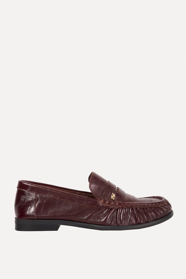Leather Slip On Ruched Toe Loafers from Dune London