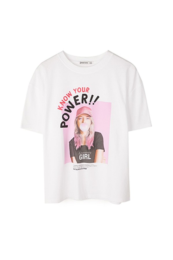 Loose Fit Printed T-shirt from Stradivarius