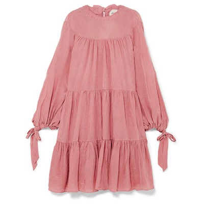 Oversized Tiered Crinkled Matte-Satin Mini Dress from 3.1 Phillip Lim