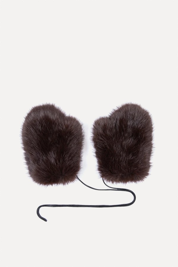 Faux Fur Mittens from De Savary London