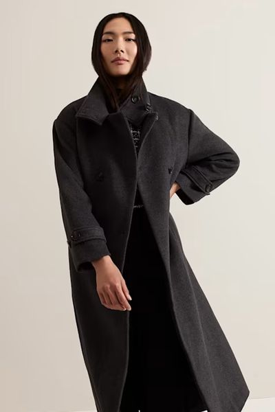 Paloma Funnel Neck Wool Smart Coat