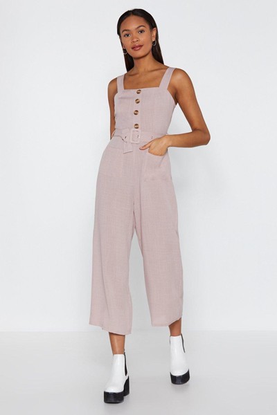 Bring It Button Linen Jumpsuit