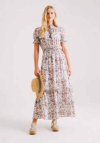 Silk Chiffon Floral Maxi Dress