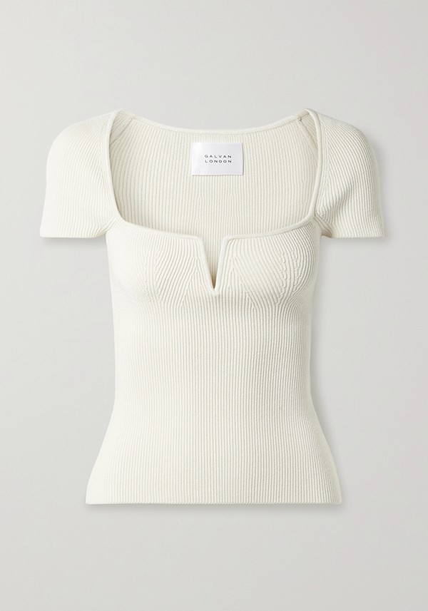 Freya Ribbed Knit Top from Galvan