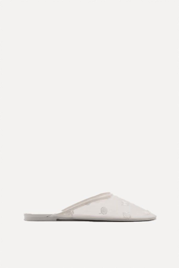 Sequin Embroidered Mesh Ballerinas from Mango