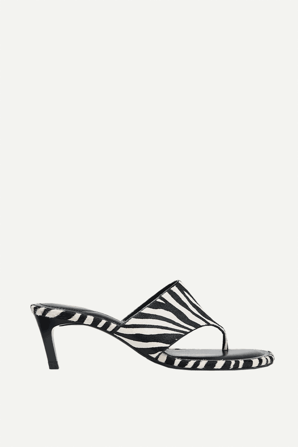 Animal Print Leather Sandals from Zara 