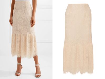 Ruffled Corded Lace Midi Skirt from Johnathan Simkai