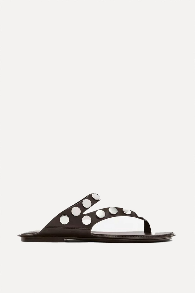 Leather Sandals With Studs 