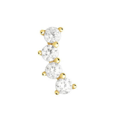 Curved Crystal Barbell In Gold from Astrid & Miyu