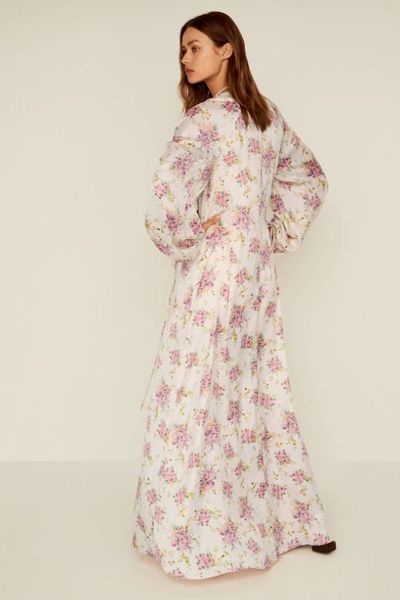 Ruched Sleeve Floral Dress from Mango