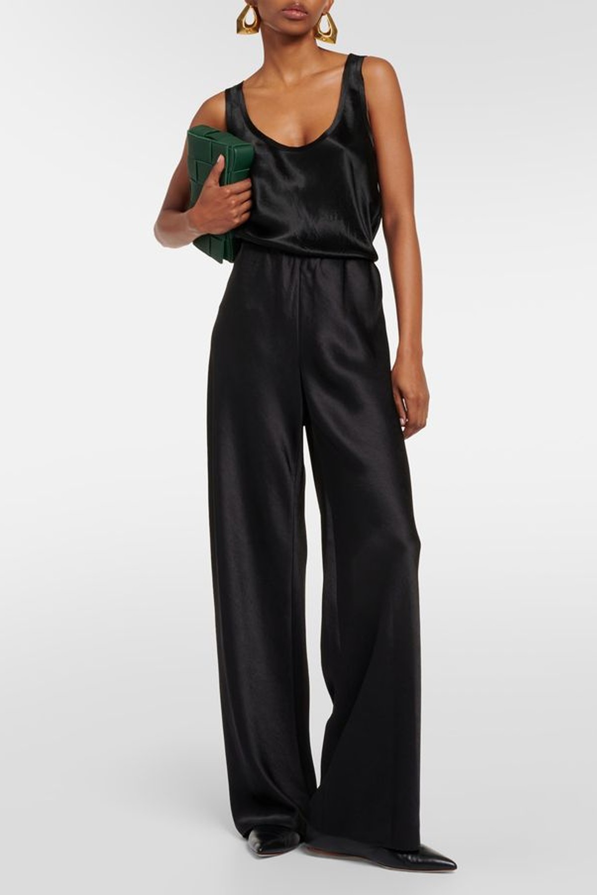 High-Rise Satin Straight Pants from Vince