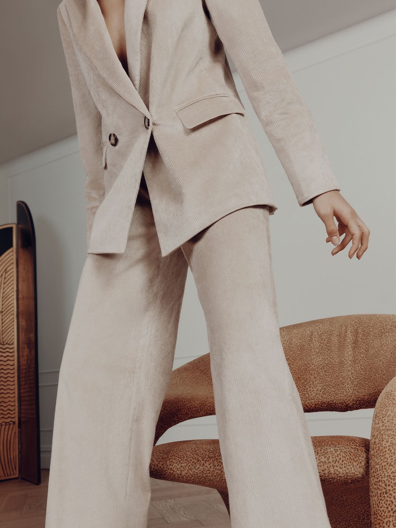 Sevyn Dickey Peak-Lapels Stretch-Cotton Blend Jacket