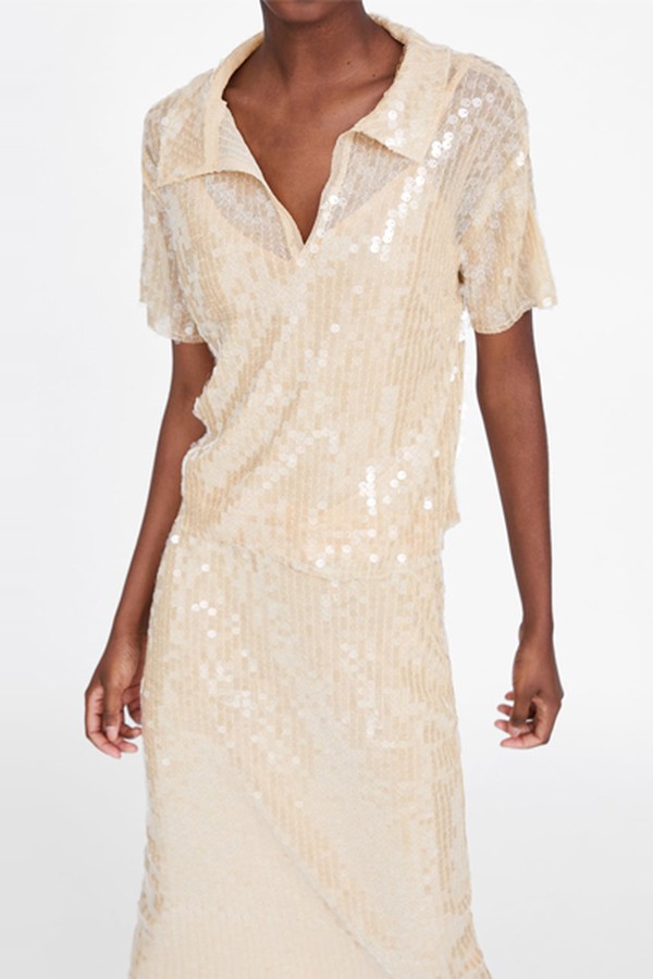 Sequined T Shirt from Zara