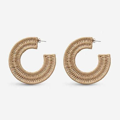 Natural Woven Hoop Earrings from The White Company