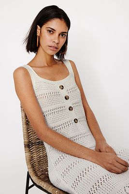 Crochet Button Midi Dress from Warehouse