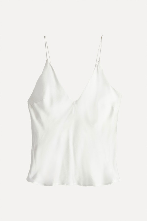 Silk-Blend Satin Strappy Top from H&M