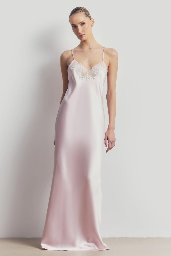 Satin Lace Detail Camisole Maxi Dress from Because Of Alice