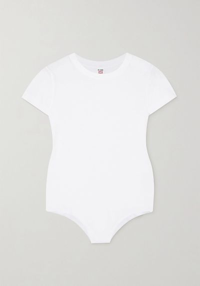 60s Cotton-Jersey Thong Bodysuit from RE/DONE